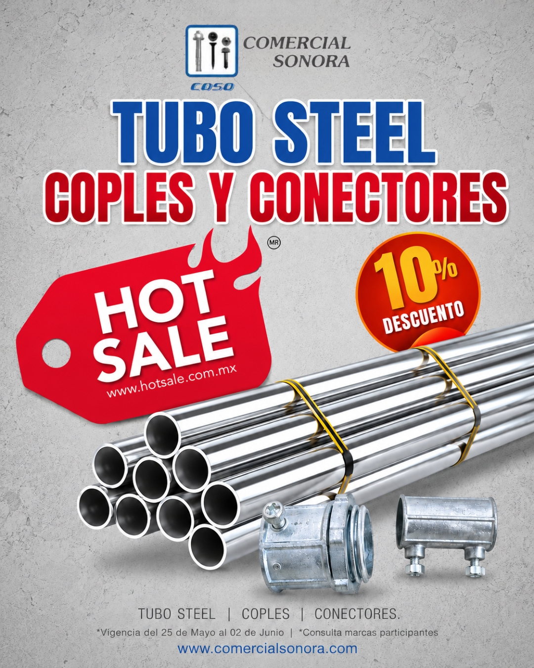 Tubo Steel, Cofles y Conectores Promo Hotsale