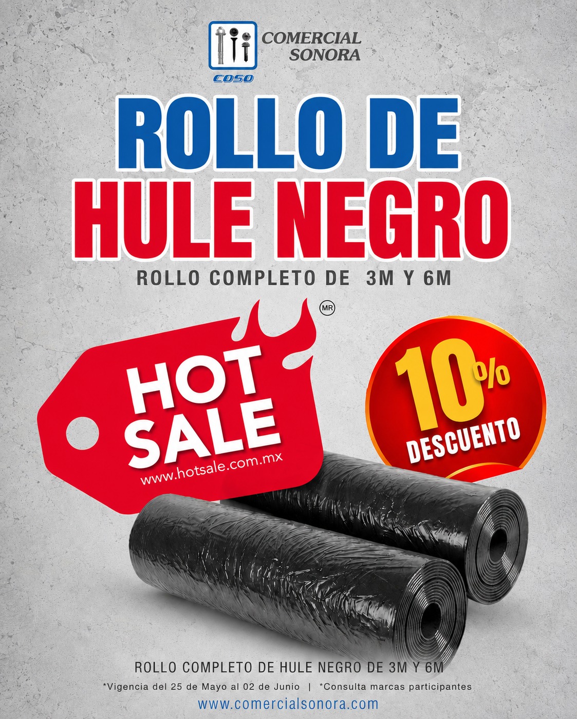 Rollo de hule negro Promo Hotsale